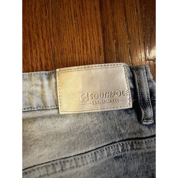 Southpole Men’s Denim Shorts Size 34 Slim Acid Wash Y2K - Picture 7 of 8